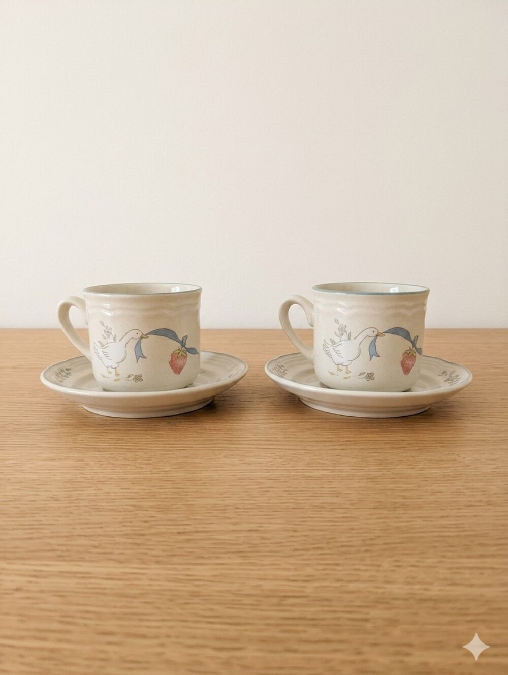 VTG International China Marmalade Goose Cups & Saucers Set of 2 | Cottagecore